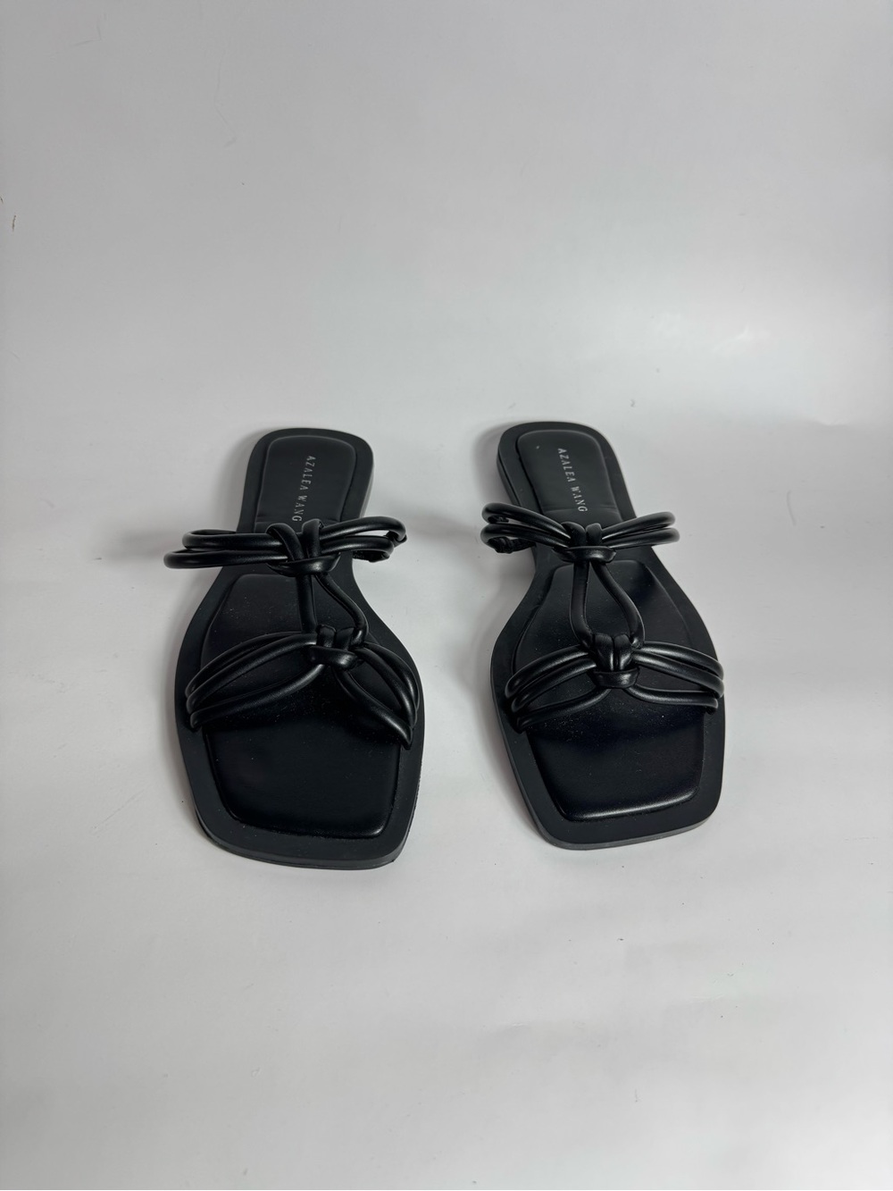 Woven Knot Black Slide Sandals - Women